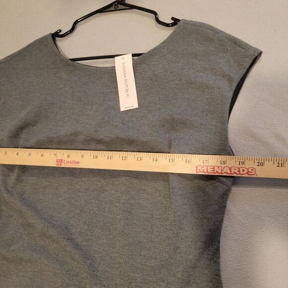 Banana Republic Gray Laser Cutout Hem Ponte Knit Sheath Dress Size 12 Petite - Picture 3 of 8
